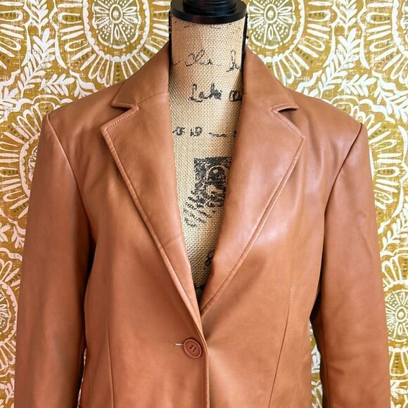 Avec Les Filles Faux Leather Single-Breasted Two-Button Oversized Jacket size S - Picture 2 of 9